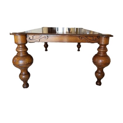 Dutch Mahogany Dining Table with Curved Legs-TCS-1719271