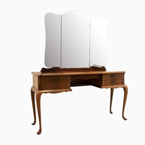 Dutch Mahogany Dressing Table with Mirror, 1950s-MO-712136