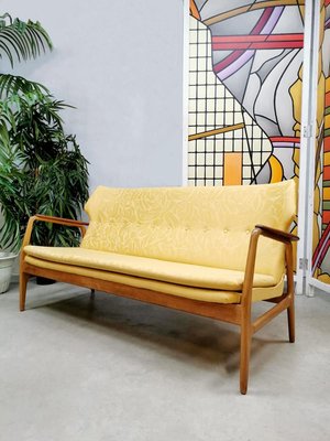 Dutch Mid-Century Yellow Floral Sofa by Aksel Bender Madsen-BW-903942