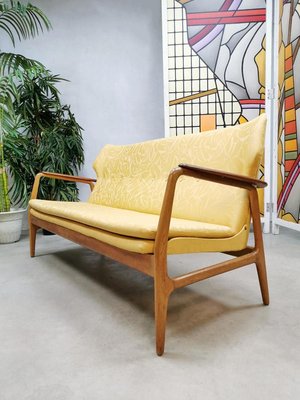 Dutch Mid-Century Yellow Floral Sofa by Aksel Bender Madsen-BW-903942