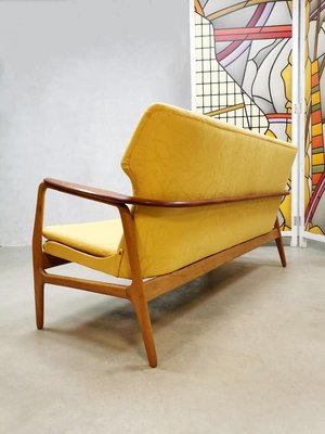 Dutch Mid-Century Yellow Floral Sofa by Aksel Bender Madsen-BW-903942