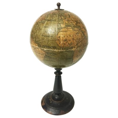 Dutch Miniature Terrestrial Globe on Wooden Base, 1900s-UCH-1224500