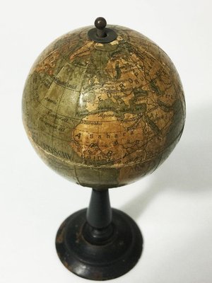 Dutch Miniature Terrestrial Globe on Wooden Base, 1900s-UCH-1224500