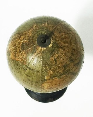 Dutch Miniature Terrestrial Globe on Wooden Base, 1900s-UCH-1224500