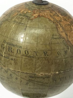 Dutch Miniature Terrestrial Globe on Wooden Base, 1900s-UCH-1224500