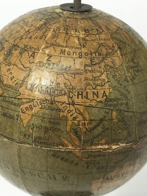 Dutch Miniature Terrestrial Globe on Wooden Base, 1900s-UCH-1224500