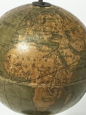 Dutch Miniature Terrestrial Globe on Wooden Base, 1900s-UCH-1224500