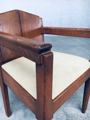 Dutch Modern Amsterdam School Dining Chairs, 1910s, Set of 4-RQV-1707102