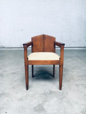 Dutch Modern Amsterdam School Dining Chairs, 1910s, Set of 4-RQV-1707102