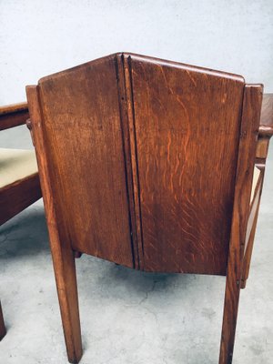 Dutch Modern Amsterdam School Dining Chairs, 1910s, Set of 4-RQV-1707102