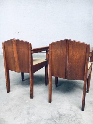 Dutch Modern Amsterdam School Dining Chairs, 1910s, Set of 4-RQV-1707102