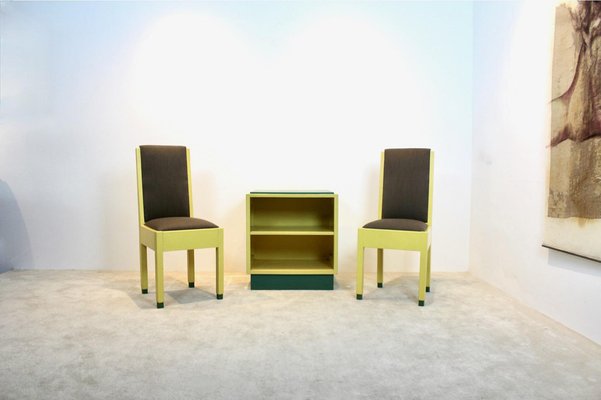 Dutch Modernism Chairs and Cabinet by Jan den Drijver for De Stijl, 1930s, Set of 3-MO-1738078