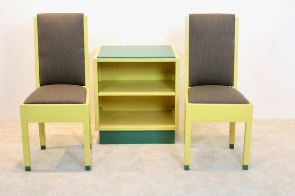 Dutch Modernism Chairs and Cabinet by Jan den Drijver for De Stijl, 1930s, Set of 3-MO-1738078