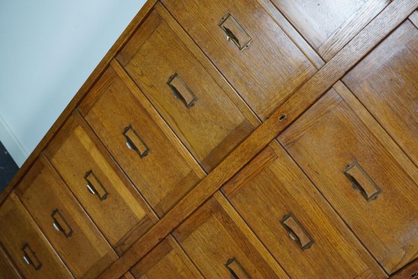 Dutch Oak Apothecary Filing Cabinet with Folding Doors, 1930s-XO-1158539