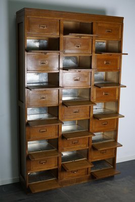 Dutch Oak Apothecary Filing Cabinet with Folding Doors, 1930s-XO-1158539