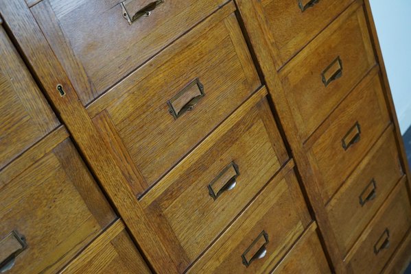 Dutch Oak Apothecary Filing Cabinet with Folding Doors, 1930s-XO-1158539