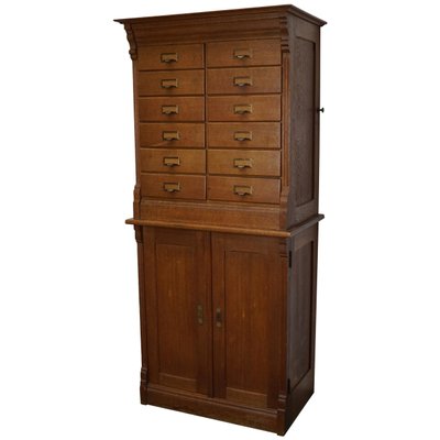 Dutch Oak Apothecary or Filing Cabinet, 1930s-XO-852251