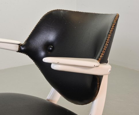 Dutch Pelican Armchair in Teak & Leatherette by Louis Van Teeffelen for Webe, Netherlands, 1960s-IXC-1397174