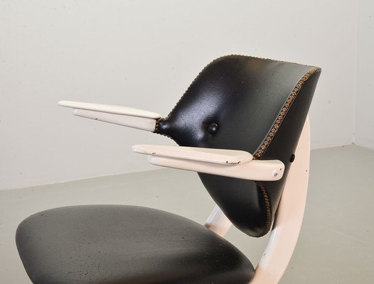 Dutch Pelican Armchair in Teak & Leatherette by Louis Van Teeffelen for Webe, Netherlands, 1960s-IXC-1397174