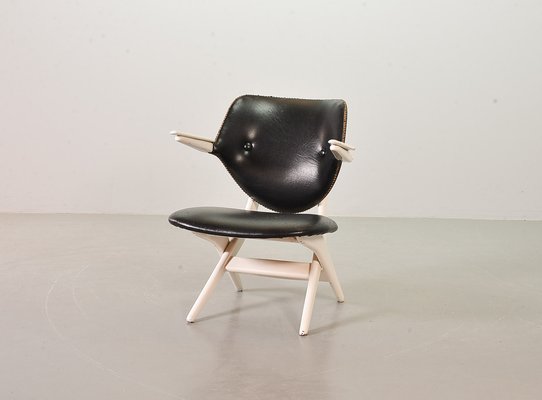 Dutch Pelican Armchair in Teak & Leatherette by Louis Van Teeffelen for Webe, Netherlands, 1960s-IXC-1397174