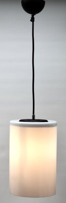 Dutch Pendant Lamp with a Cylinder Shape Opaline Shade, 1930s-MJY-1150447