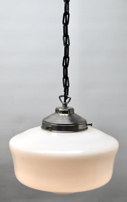 Dutch Pendant Lamp with Opaline Shade, 1930s-MJY-1148774