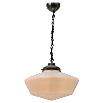 Dutch Pendant Lamp with Opaline Shade, 1930s-MJY-1148781