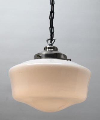 Dutch Pendant Lamp with Opaline Shade, 1930s-MJY-1148774