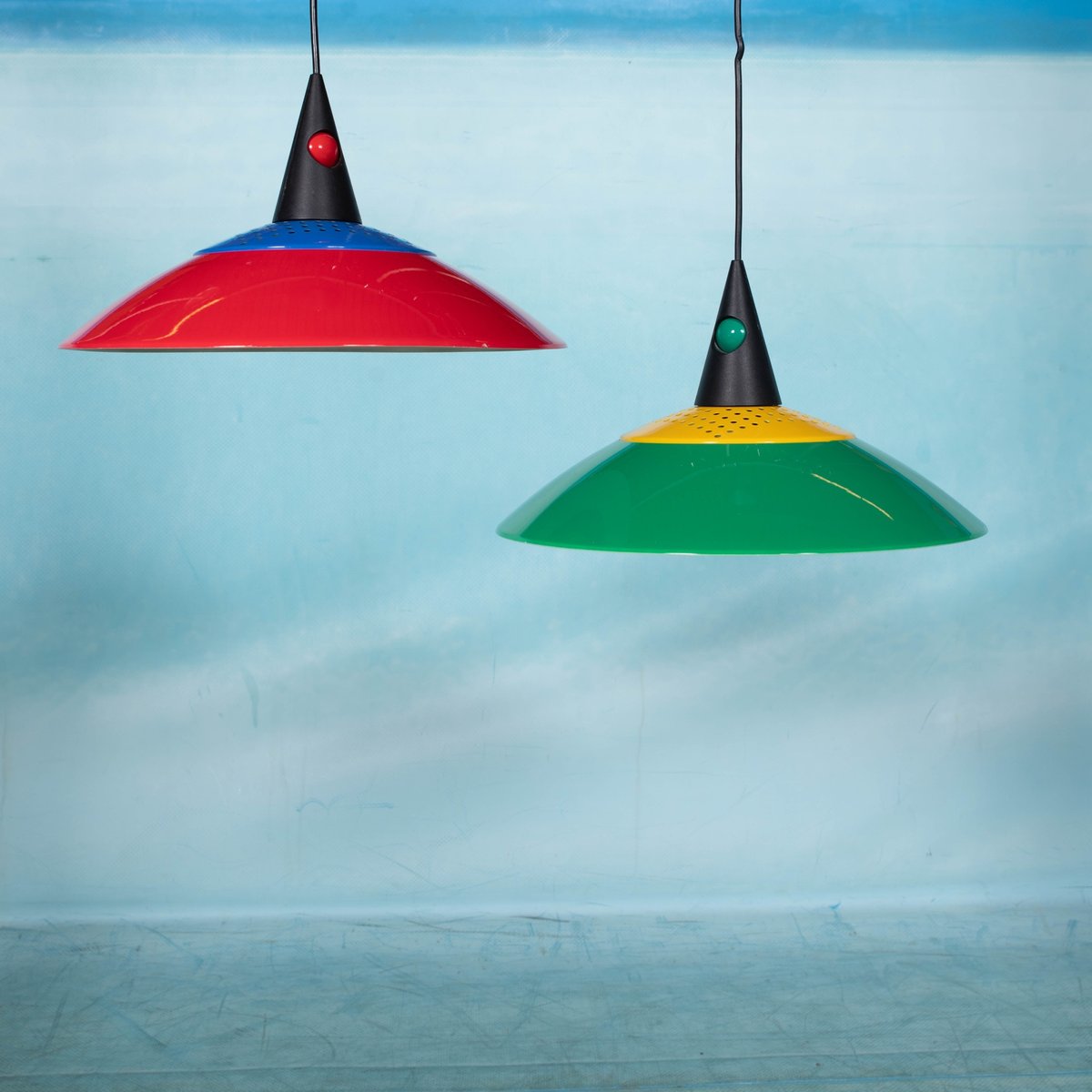 Dutch Postmodern Hanging Lamp in Bright Colors, 1980s