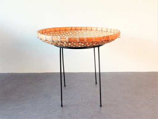 Dutch Rattan & Bamboo Basket Stand from Artimeta, 1960s-NV-586402