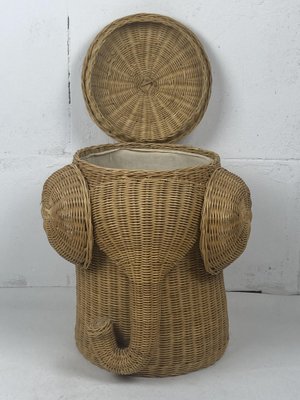 Dutch Rattan Wicker Elephant Basket, 1980s-BHG-1816855