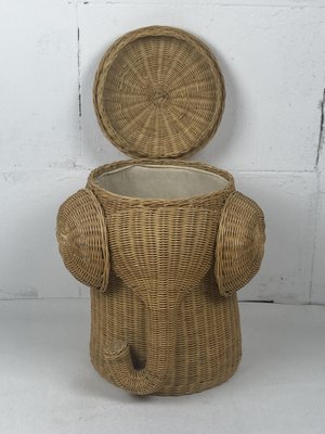 Dutch Rattan Wicker Elephant Basket, 1980s-BHG-1816855