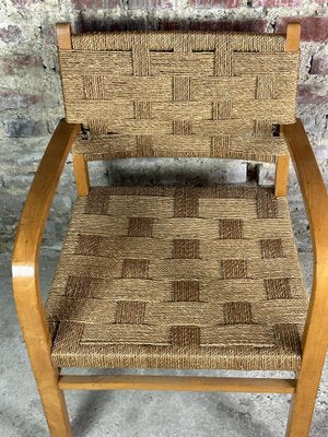 Dutch Rope and Wood Lounge Chair from Vroom & Dreesman, 1960s-RWZ-1425294