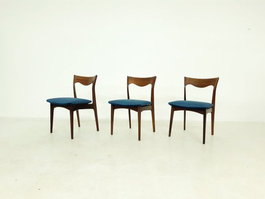 Dutch Rosewood Dining Chairs from AWA Meubelfabriek, 1950s, Set of 3-ZO-632472