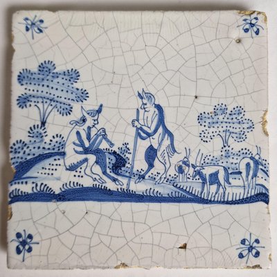 Dutch Satyr Tile from Delft, 1650s-BXK-2026740