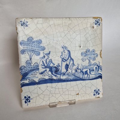 Dutch Satyr Tile from Delft, 1650s-BXK-2026740