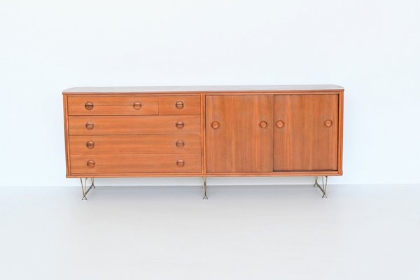 Dutch Sideboard in Walnut and Brass by William Watting for Fristho, 1950s-BXV-1791759