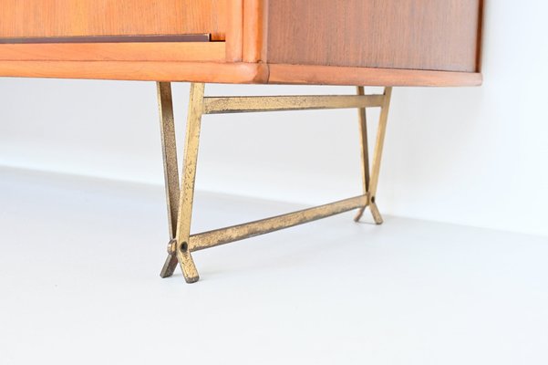 Dutch Sideboard in Walnut and Brass by William Watting for Fristho, 1950s-BXV-1791759