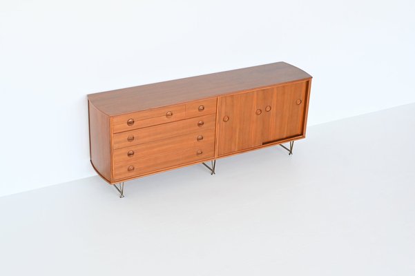 Dutch Sideboard in Walnut and Brass by William Watting for Fristho, 1950s-BXV-1791759