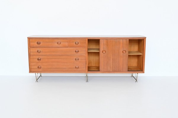 Dutch Sideboard in Walnut and Brass by William Watting for Fristho, 1950s-BXV-1791759