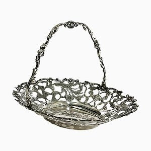 Dutch Silver Bonbon Basket with Movable Handle by G. Schoorl, 1956-UCH-1224387