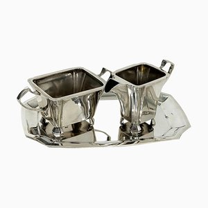 Dutch Silver Cream Set from DJ Aubert & Zn, Set of 3-UCH-1224144