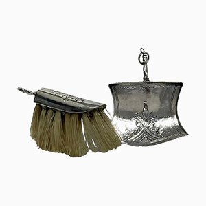 Dutch Silver Miniature Sweeper and Dustpan by Anne Venema, Sneek, Set of 2-UCH-1224884