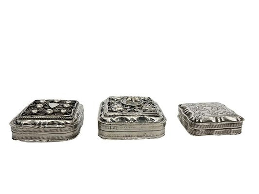 Dutch Silver Peppermint Boxes, Set of 3-UCH-1224207