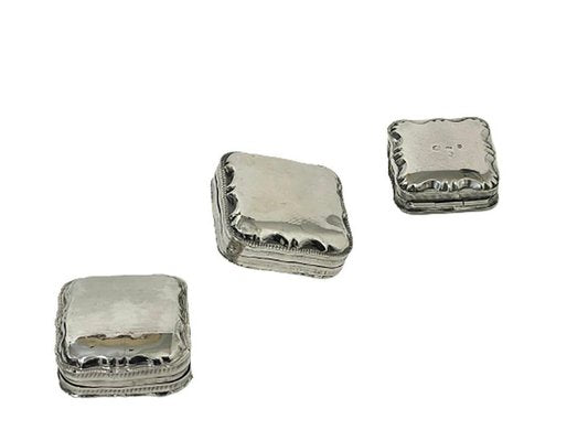 Dutch Silver Peppermint Boxes, Set of 3-UCH-1224207