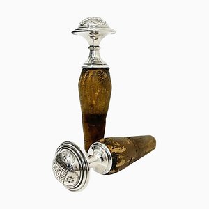 Dutch Silver Wine Bottle or Bottle Stopper from Van Kempen and Begeer, 1920s, Set of 2-UCH-1224367