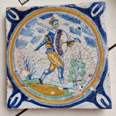 Dutch Solier Tile from Delft, 1600s-BXK-2026761