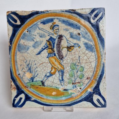 Dutch Solier Tile from Delft, 1600s-BXK-2026761