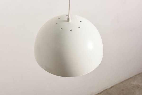 Dutch Space Age White Metal Pendant Lights from Raak, 1960s, Set of 6-KL-620190