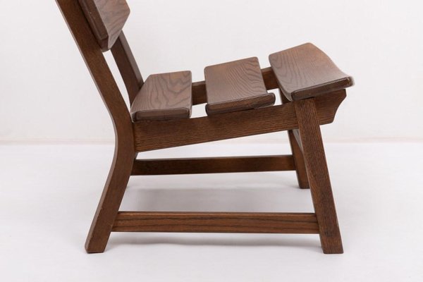 Dutch Stained Oak Chairs by Dittmann & Co. for Awa, 1970s, Set of 5-KMC-1740030